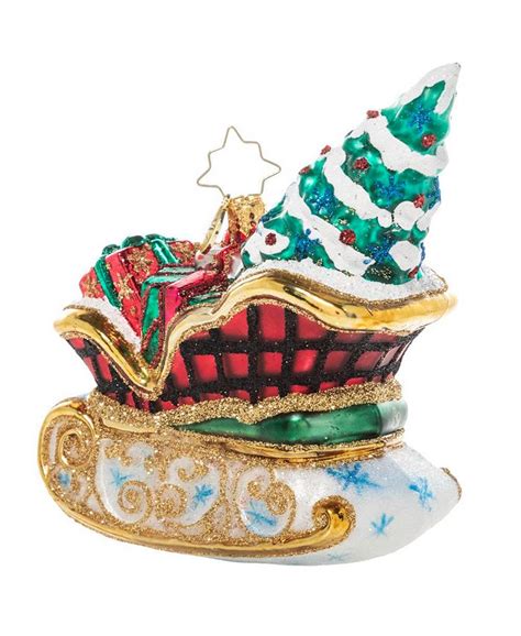 Christopher Radko Snowy Sleigh Ride Glass Ornaments Macys