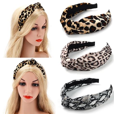 Fashion Women Velvet Knotted Leopard Headband 1pc Sexy Leopard Hairband