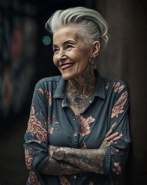 Ageless Style Ageless Beauty Old Women With Tattoos Older Couple Poses Tattoed Women Artist