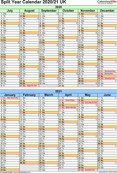 Split Year Calendars 20222023 July To June Excel Templates All In One
