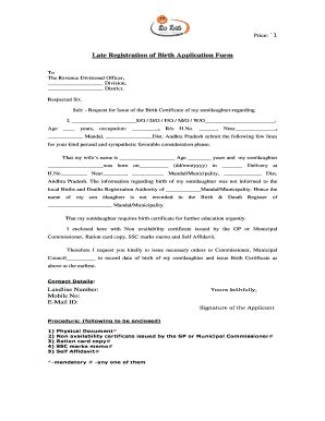 How To Fill Late Registration Of Birth Application Form Fill Online Printable Fillable