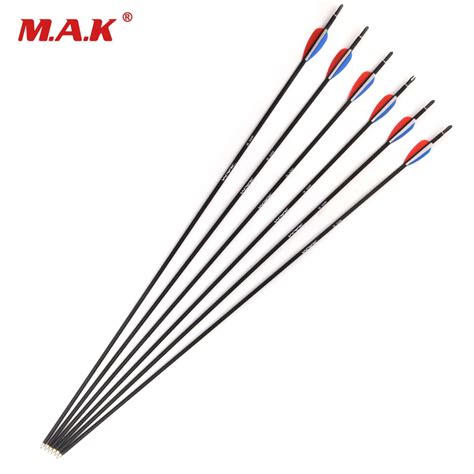 Spine 1000 Carbon Arrows 30 Inch Diameter 6mm With Red Blue White