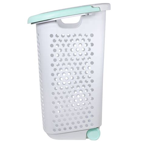 Starplast tall flex laundry basket. Rolling Laundry Hamper White with Handles Turquoise - Room ...