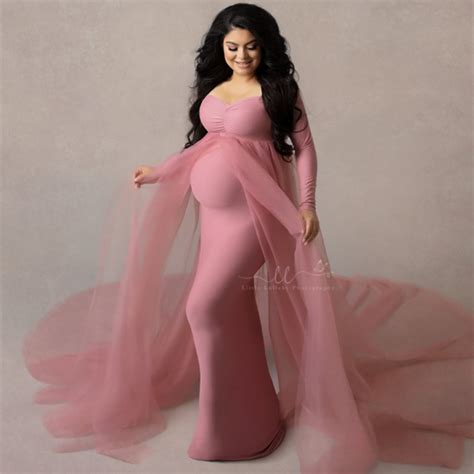 maternity dresses photography props shoulderless pregnancy long dress for pregnant women maxi