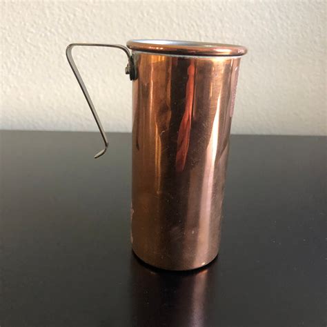 Vintage Copper 1 Cup Measuring Cup With Brass Handles Vintage Etsy