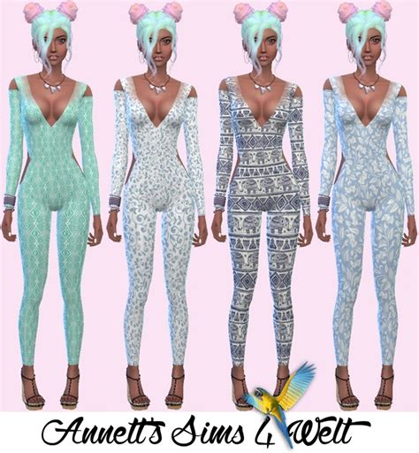 Annetts Sims 4 Welt Accessory Bodysuits Dancing