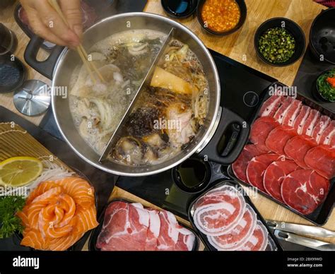 Shabu Shabu A Japanese Hotpot Dish Of Thinly Sliced Meat And Vegetables