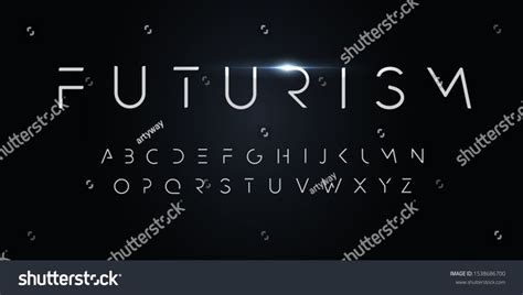 Futurism Style Alphabet Thin Segment Line Font Minimalist Type For