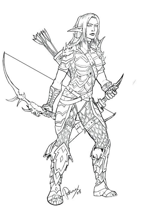 World of warcraft coloring pages. Night Elf Coloring Pages at GetColorings.com | Free ...