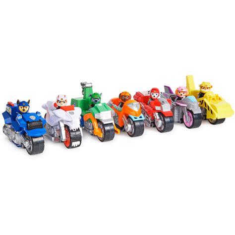 Paw Patrol Moto Pups Rubbles Deluxe Pull Back Motorcycle Vehicle With