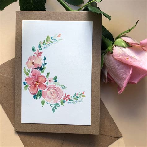 Hand Painted Watercolor Greeting Card Customizable Card Etsy