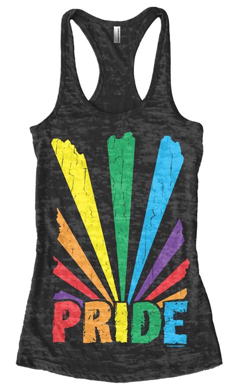 Gay Pride Rainbow Sunray Women S Burnout Racerback Tank Etsy