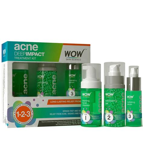 Wow Skin Science Deep Acne Impact Treatment Kit 250 Ml Buy Wow Skin