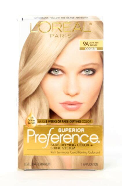 Loreal Paris Superior Preference Hair Color Light Ash Blonde 9a 1 Kit