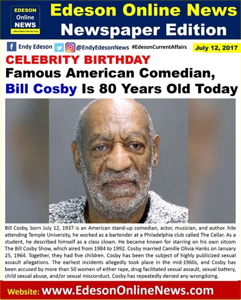 Bill cosby parole petition denied after he refuses therapy for sexual offenders. Edeson Online News: BIOGRAPHY: Famous American Comedian ...