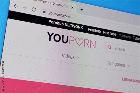 homepage of youporn website on the display of pc url stock foto adobe stock