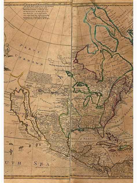 Map Of North America By Herman Moll 1715 Spiral Notebook By