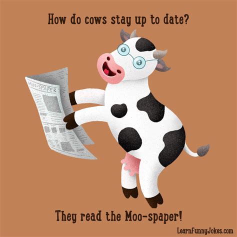 Funny Cow Joke For Kids How Do Cows Stay Up To Date They Read The Moo
