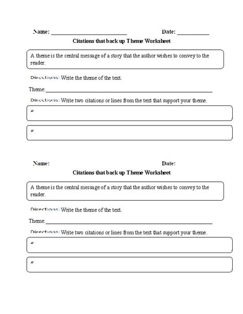 12 Worksheets Finding The Theme