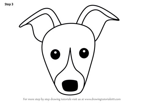 Complete its face and draw its body. Learn How to Draw a Whippet Dog Face for Kids (Animal ...