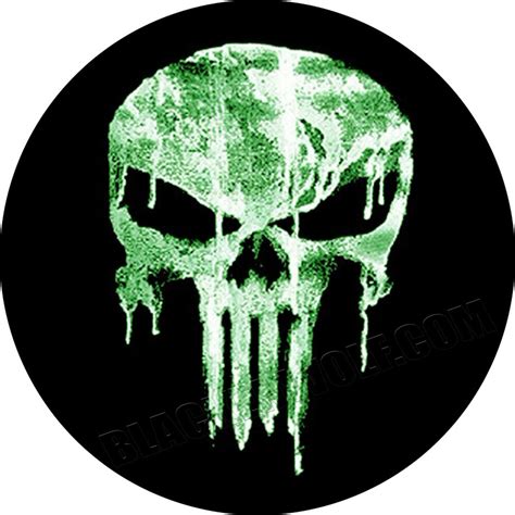 Bio Green Punisher Skull Led Logo Lights For Vehicle Doors