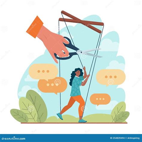 Manipulation and Control Over People Concept. Puppet Masters Hands I