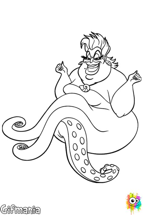 Dibujo de bruja Úrsula para Colorear Páginas para colorear disney