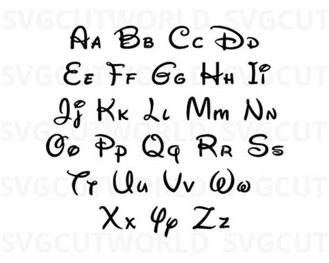 Disney Font Svg Disney Alphabet Svg Use With Cricut And Disney Alphabet