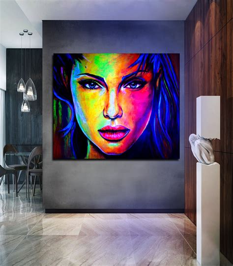 Large Abstract Painting On Canvas Original Modern Pop Art Woman