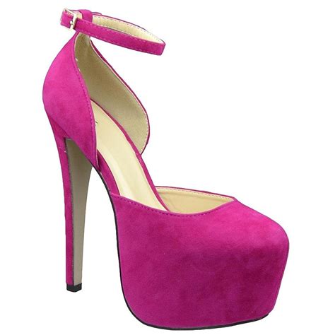 fourever funky hot pink platform pump womens stiletto heels women s ankle strap 6 5