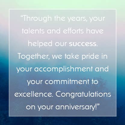 Mark and rachel, you are a wonderful couple, and let me congratulate you on reaching this significant special milestone. Sample Employee Appreciation Messages for Years of Service ...