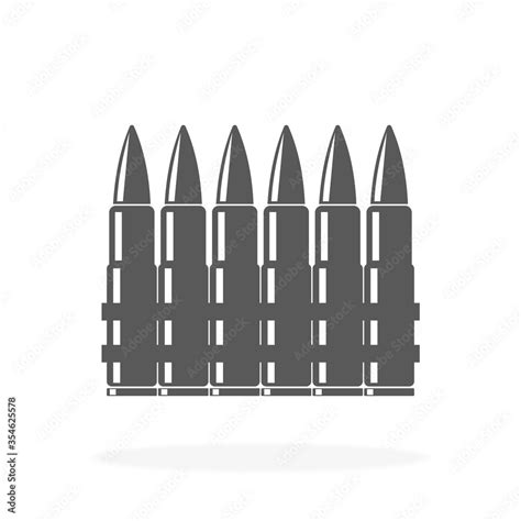 Bullet Ammunition Belt Machine Gun Vector Illustration Black