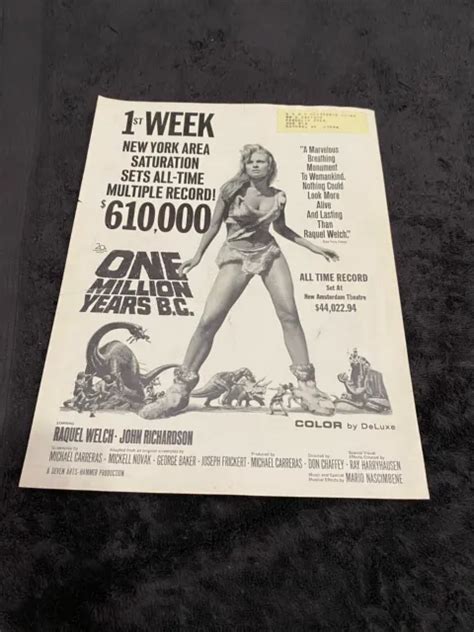 One Million Years Bc 1966 Ad Raquel Welch John Richardson Ray