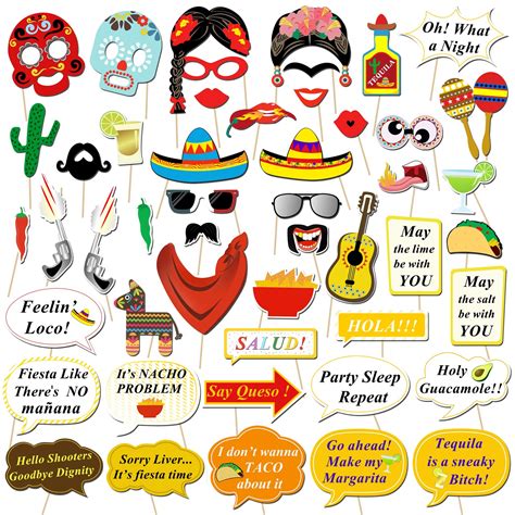 Buy Mexican Fiesta Photo Booth Props Konsait Funny Photo Booth Selfie