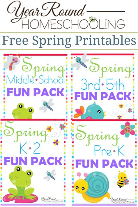 Free Spring Printables - Year Round Homeschooling | Spring printables free, Spring printables ...