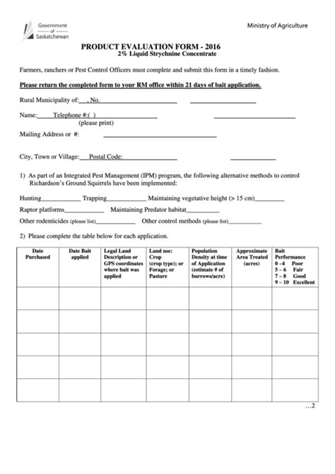 Product Evaluation Form Printable Pdf Download