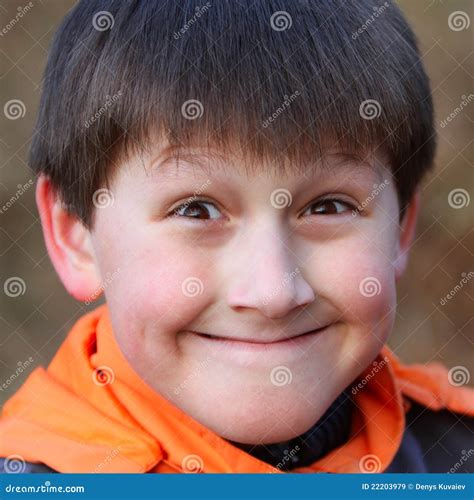 Close Up Portrait Of Joyful Boy Stock Image Image Of Elemantary