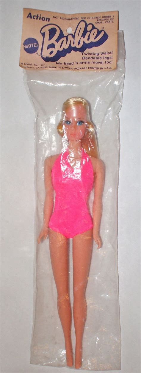 Vintage Action Barbie Baggie Mint In Package Pink Swimsuit Very