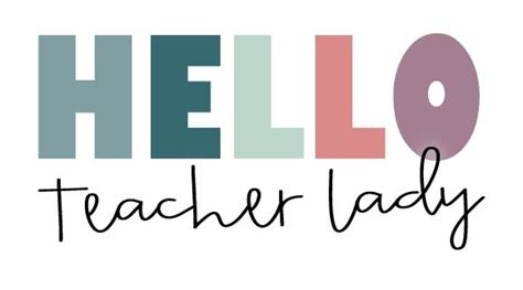 The Words Hello Teacher Lady Written In Black And Pink With An Image
