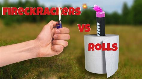 Experiment What If You Blow Up A Firecracker In Toilet Paper Firecrackers Vs Toilet Paper Rolls