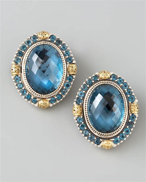 Konstantino London Blue Topaz Clip Earrings Lyst