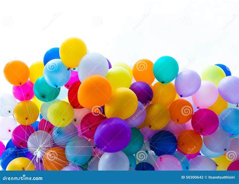 Many Colorful Balloons Stock Photo Image Of Birthday 50300642