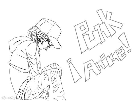 Anime Punk Girl Sketch Templates