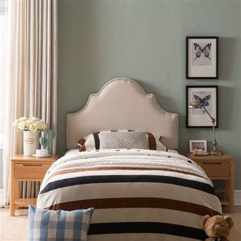 Stylewell vinedale biscuit beige upholstered full headboard with notch back and tufting (54.3 in w. Hailey Beige Twin Headboard (With images) | Twin headboard ...