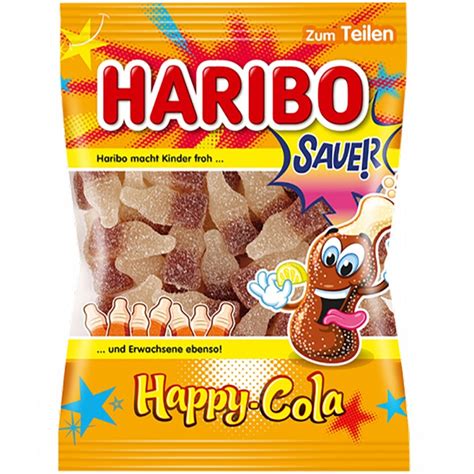 German Haribo Sauer Happy Cola Sour Cola Gummies Economy Candy