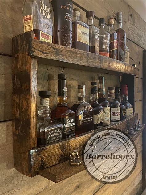 Blantons Display Shelfwhiskey Barrel Cabinetbourbon Liquor Cabinet