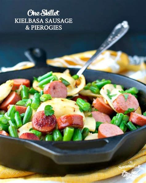 One Skillet Kielbasa Sausage And Pierogies The Seasoned Mom