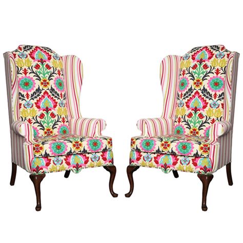 Great savings & free delivery / collection on many items. Pair of American Drexel Queen Anne Wingback Chairs c.1960 ...