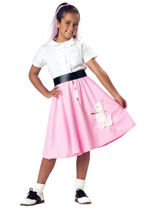 Girls Pink Poodle Skirt Kids 1950s Poodle Skirt