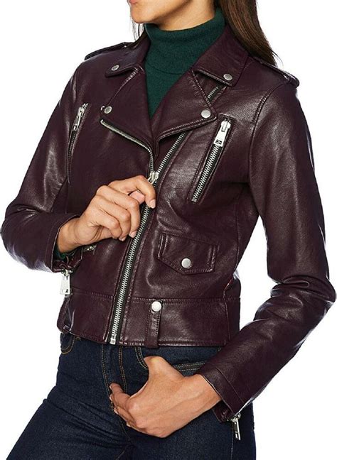 New Fashion Style Women Brown Leather Jackets Motorcycle Bomber Biker